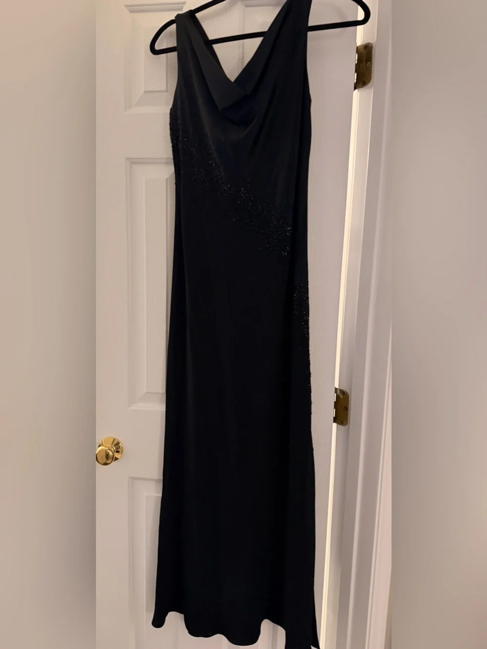 Jones New York Black Sparkle Boatneck Maxi Dress